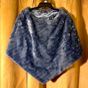 Blue Faux Fur Shawl